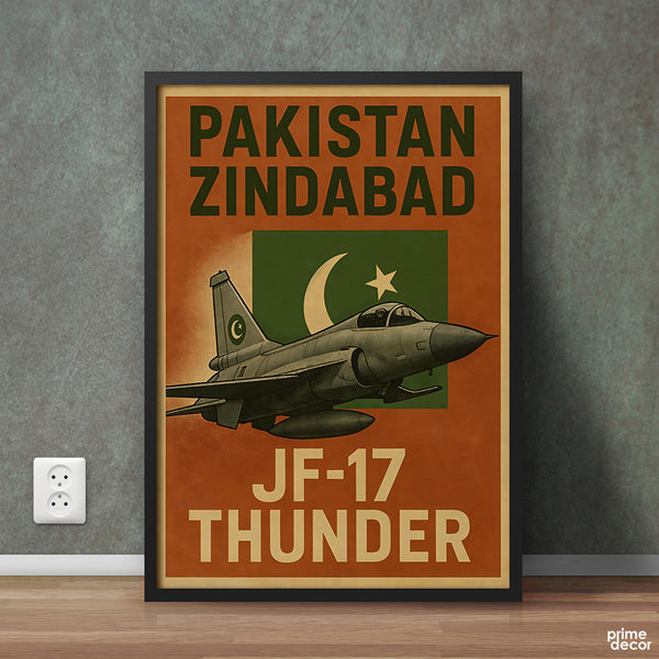 Pakistan Zindabad JF-17 Thunder 2025 Pakistan Army | Army Poster Wall Art