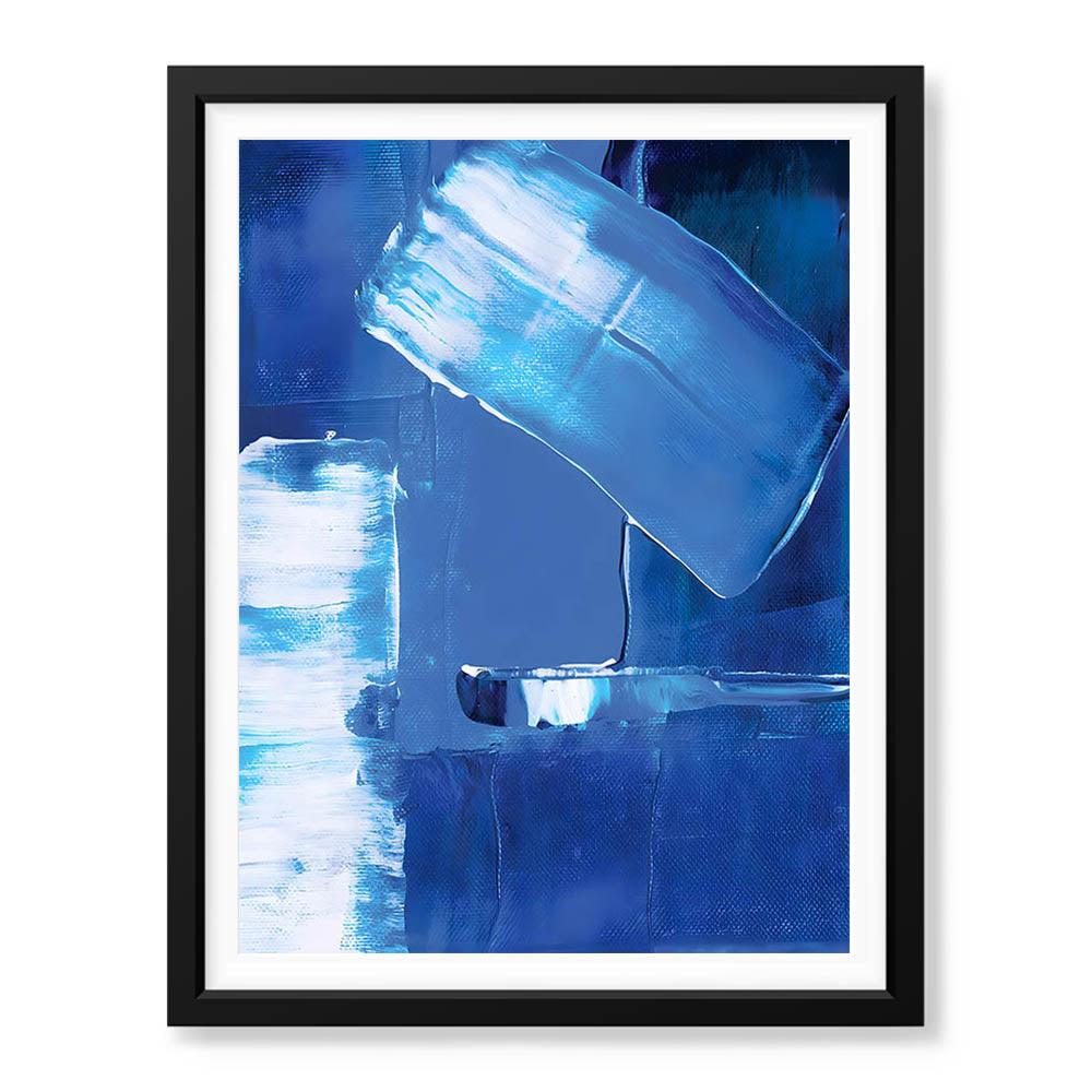 Blue & White Color Shades Abstract Design | Abstract Office Artwork #00280 - Prime Décor