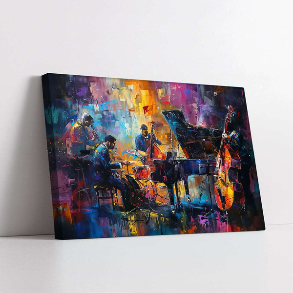 The Colorful Jazz Night Abstract (Single Panel) Digital Painting Wall Art