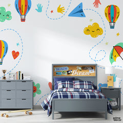 Flat Children World Vector | Kids Wallpaper Mural - Prime Décor