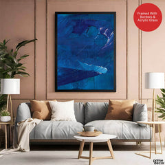 Blue & White Color Shades Abstract Design | Abstract Office Artwork #00281 - Prime Décor