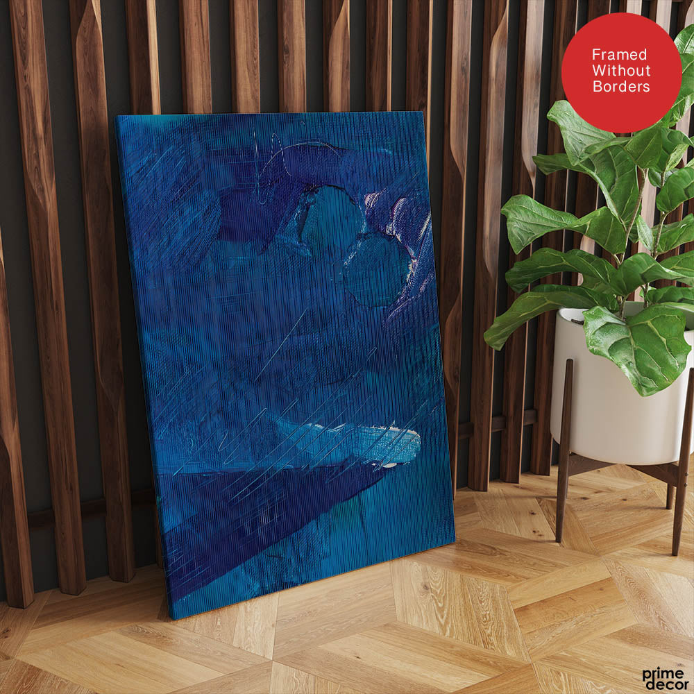 Blue & White Color Shades Abstract Design | Abstract Office Artwork #00281 - Prime Décor