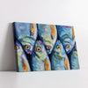 Textured School of Fish with Orange Eyes (Single Panel) Digital Painting Wall Art