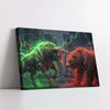 Bull and Bear Stock Market Battle (Single Panel) Digital Painting Wall Art