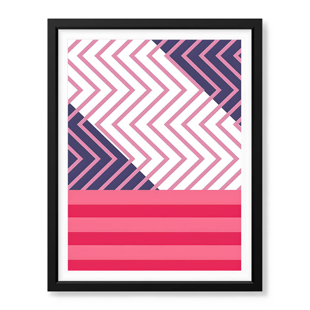 Pink & Blue Abstract Design Over White Background | Abstract Office Artwork #00284 - Prime Décor