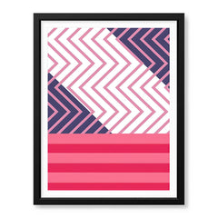 Pink & Blue Abstract Design Over White Background | Abstract Office Artwork #00284 - Prime Décor