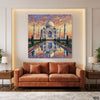 Taj Mahal at Sunset Knife Work Digital Painting (Single Panel) Square Wall Art