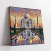 Taj Mahal at Sunset Knife Work Digital Painting (Single Panel) Square Wall Art