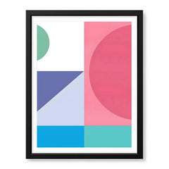 Pink & Blue Colorful Abstract Design Over White Background | Abstract Office Artwork #00285 - Prime Décor