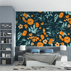 Peach Tones Hand Drawn Patterns | Floral Wallpaper Mural - Prime Décor