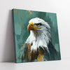 The Majestic Bald Eagle Teal Digital Painting (Single Panel) Square Wall Art