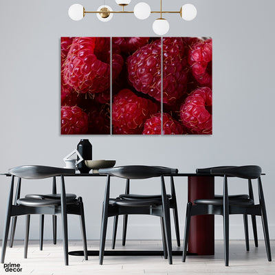 Abstract Beautiful Gold & Red Floral Design (3 Panel) Floral Wall Art