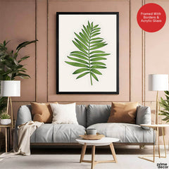 Light Green Tropical Leaves Floral Design | Abstract Floral Artwork #0028 - Prime Décor