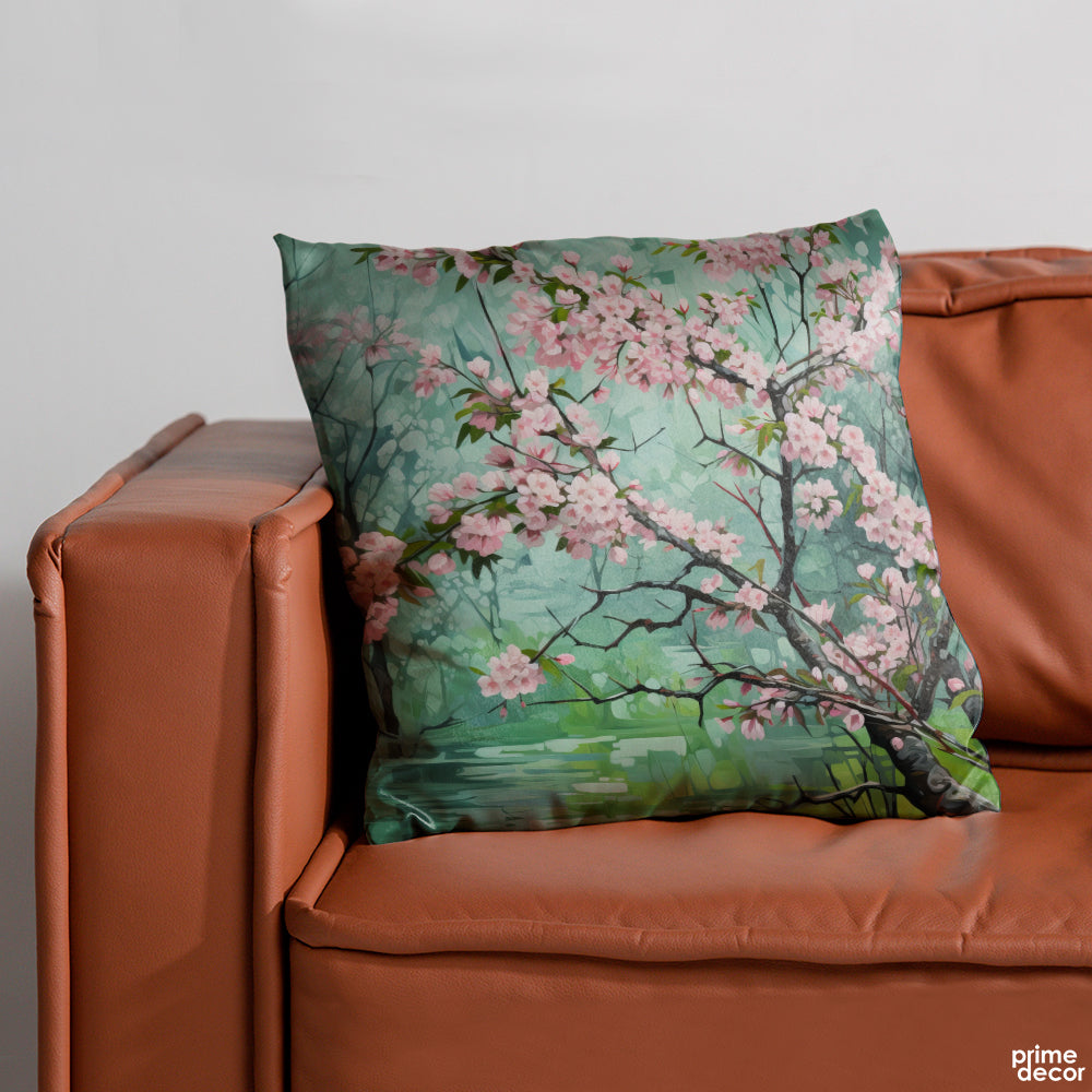 Cherry Blossom Watercolor Style | Floral Cushion #028 - Prime Décor