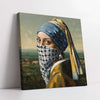 Girl with a Pearl Earring Wearing Keffiyeh (Single Panel) Digital Painting Wall Art