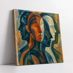 Man with Multiple Personalities Digital Painting (Single Panel) Square Wall Art