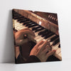 Playing the Keys Digital Painting (Single Panel) Square Wall Art