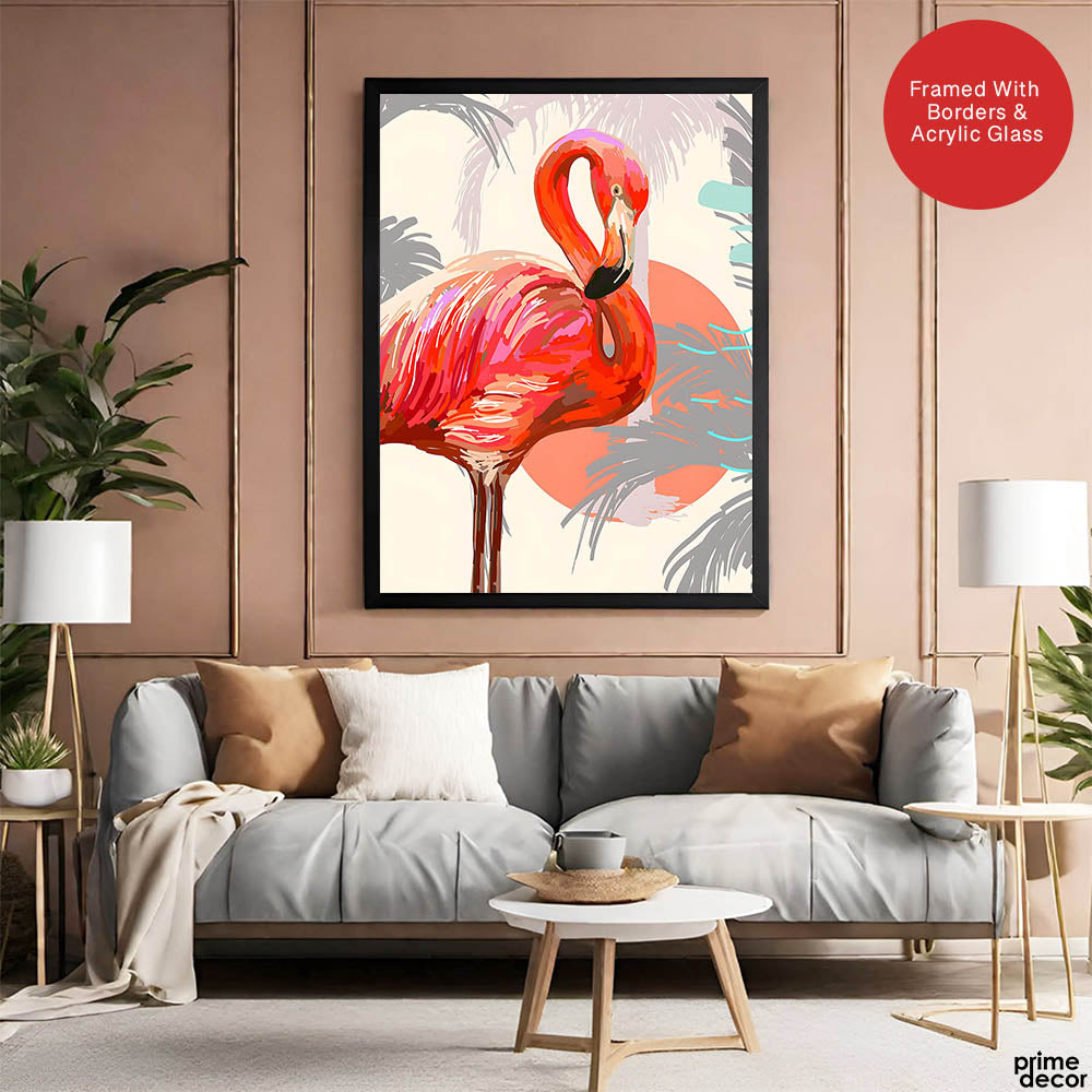 Beautiful Bird With Colorful Paint Stroke | Abstract Nature Artwork #00298 - Prime Décor