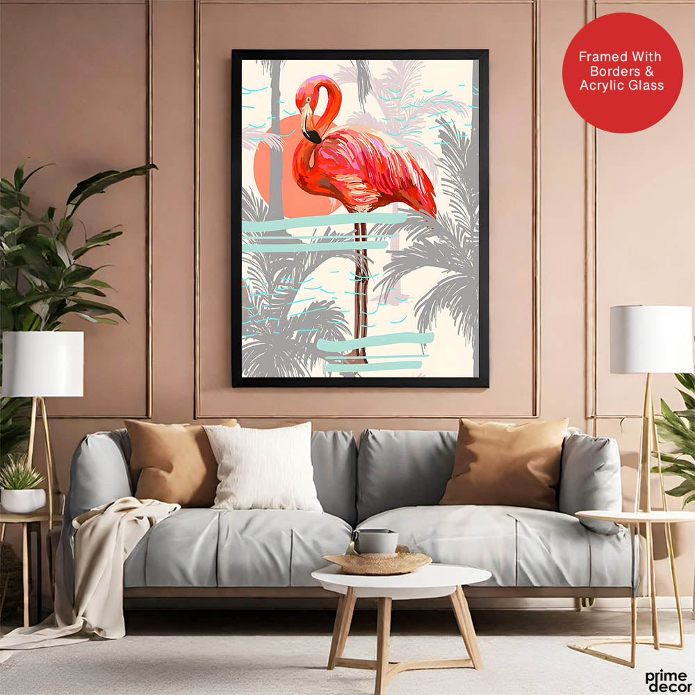 Beautiful Bird With Colorful Paint Stroke | Abstract Nature Artwork #00299 - Prime Décor