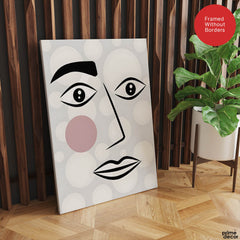 Black & White Linear Face Design | Abstract Fashion Artwork #0029 - Prime Décor