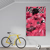 Abstract Lionel Messi Artwork With Pink Shade | Sports Poster Wall Art