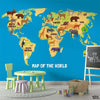 Animal World Map Kids Room | Kids Wallpaper Mural