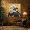 Majestic Eagle with Gold Knife Work Accents Digital Painting (Single Panel) Square Wall Art