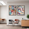 Stethoscope & Injection With Abstract Nordic Background (2 Panel) Healthcare Wall Art