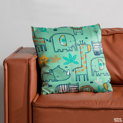 Kids Wildlife Seamless Pattern | Nursery Cushion #301 - Prime Décor