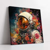 Floral Astronaut in Space Digital Painting (Single Panel) Square Wall Art