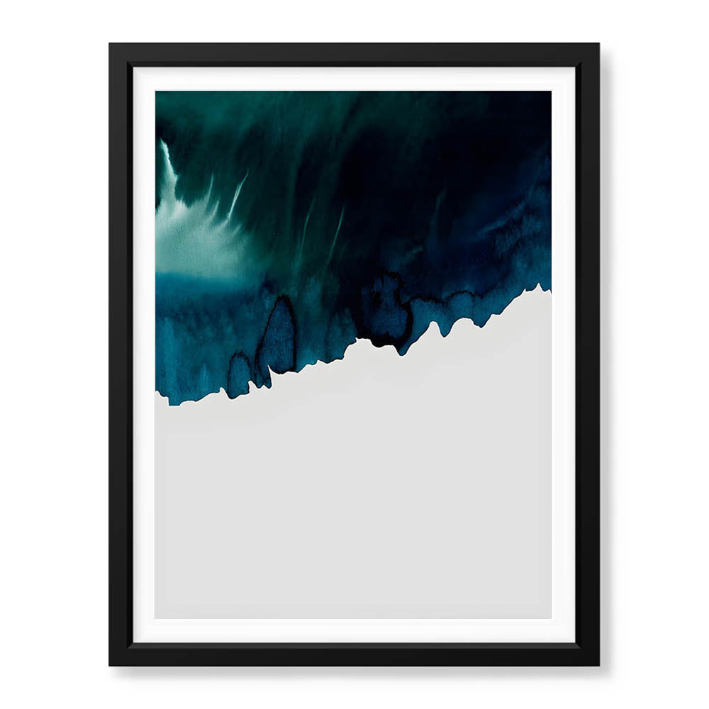 Ocean Blue Color Splashed Over White Background | Abstract Office Artwork #00304 - Prime Décor