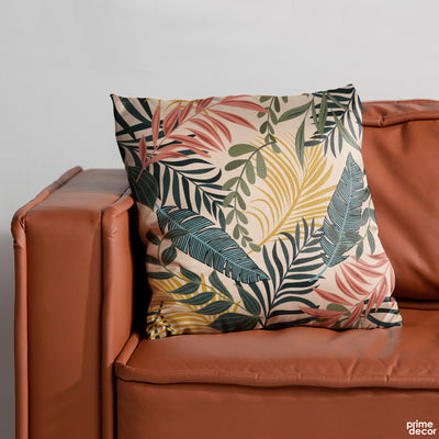 Vibrant Tropical Leafy Print | Floral Cushion #305 - Prime Décor