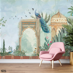 Beautiful Mughal Era Style Artwork | Nature Wallpaper Mural