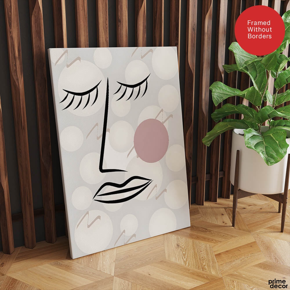 Black & White Linear Face Design | Abstract Fashion Artwork #0030 - Prime Décor
