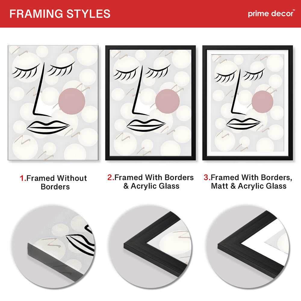 Black & White Linear Face Design | Abstract Fashion Artwork #0030 - Prime Décor