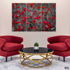 Beautiful Reddish Flowers (3 Panel) Floral Wall Art