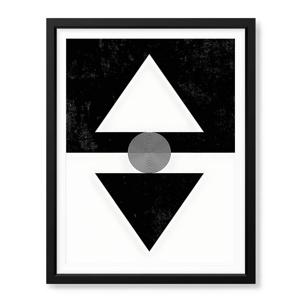 Black & White Abstract Geometric Shape Designs | Abstract Office Artwork #00314 - Prime Décor