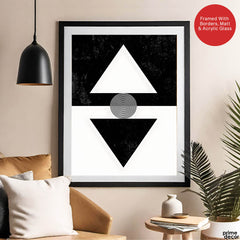 Black & White Abstract Geometric Shape Designs | Abstract Office Artwork #00314 - Prime Décor