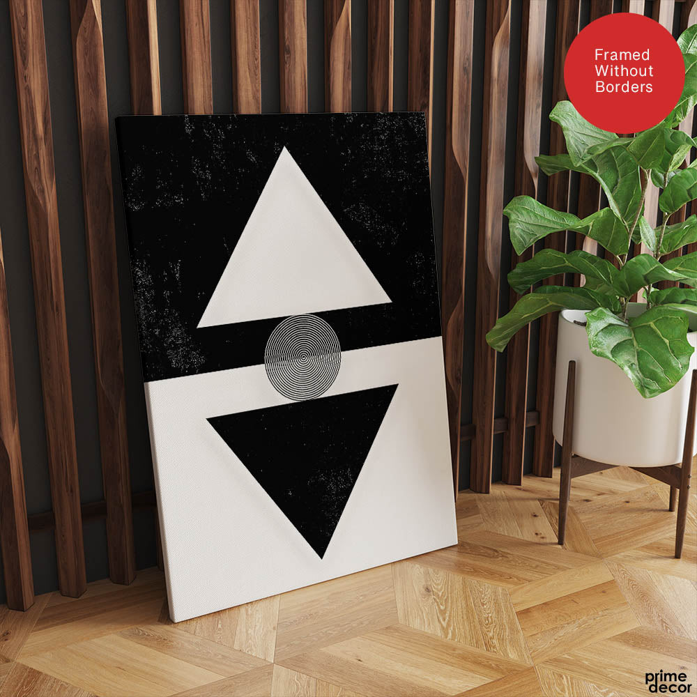 Black & White Abstract Geometric Shape Designs | Abstract Office Artwork #00314 - Prime Décor
