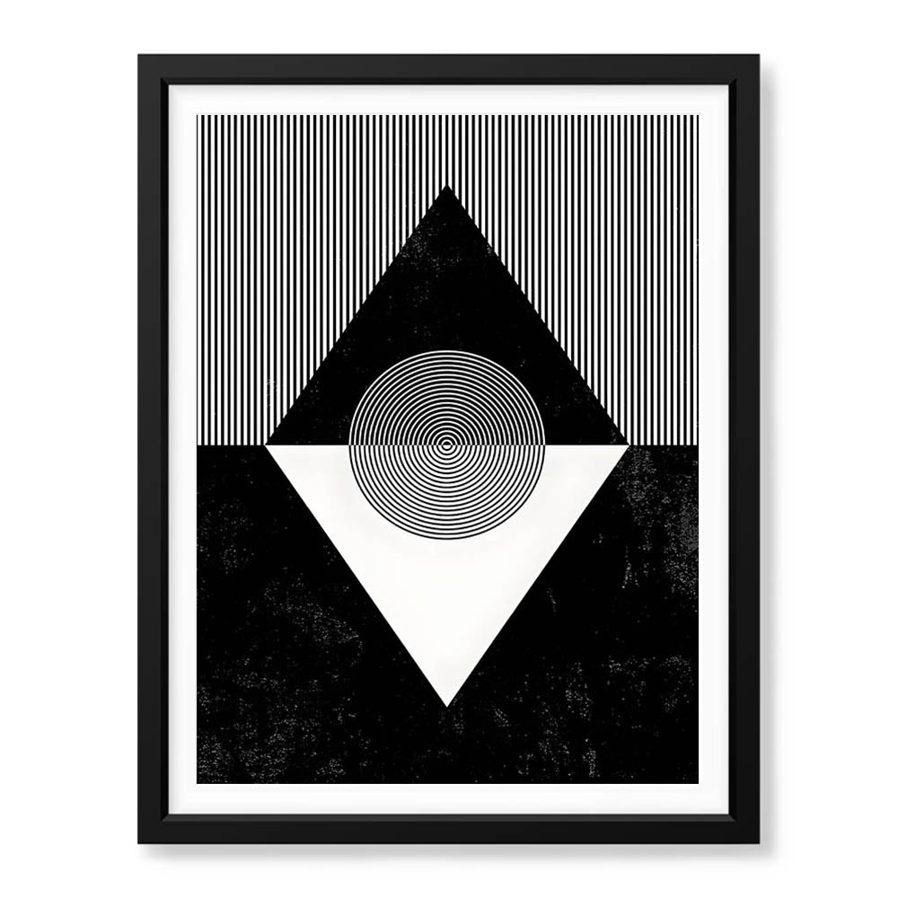 Black & White Abstract Geometric Shape Designs | Abstract Office Artwork #00315 - Prime Décor