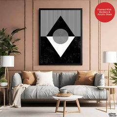Black & White Abstract Geometric Shape Designs | Abstract Office Artwork #00315 - Prime Décor