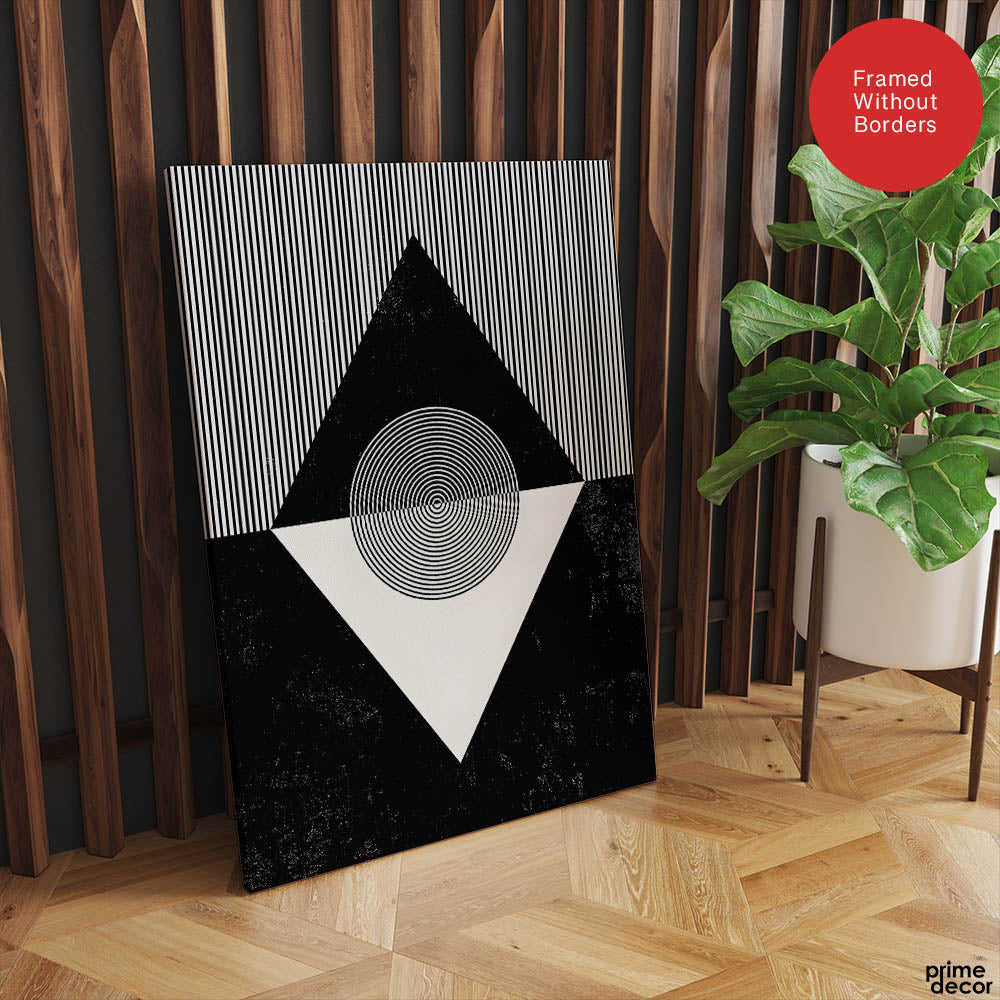 Black & White Abstract Geometric Shape Designs | Abstract Office Artwork #00315 - Prime Décor