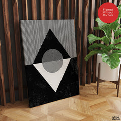 Black & White Abstract Geometric Shape Designs | Abstract Office Artwork #00315 - Prime Décor