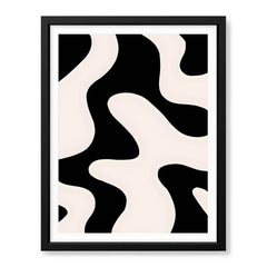 Black & White Abstract Design Over Beige Background | Abstract Office Artwork #00316 - Prime Décor
