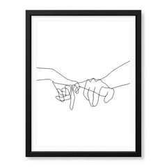 Black & White Hands With Line Art Over White Background | Abstract Fashion Artwork #00318 - Prime Décor