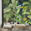 Tropical Exotic Leaves With Parrots In Forest | Nature Wallpaper Mural