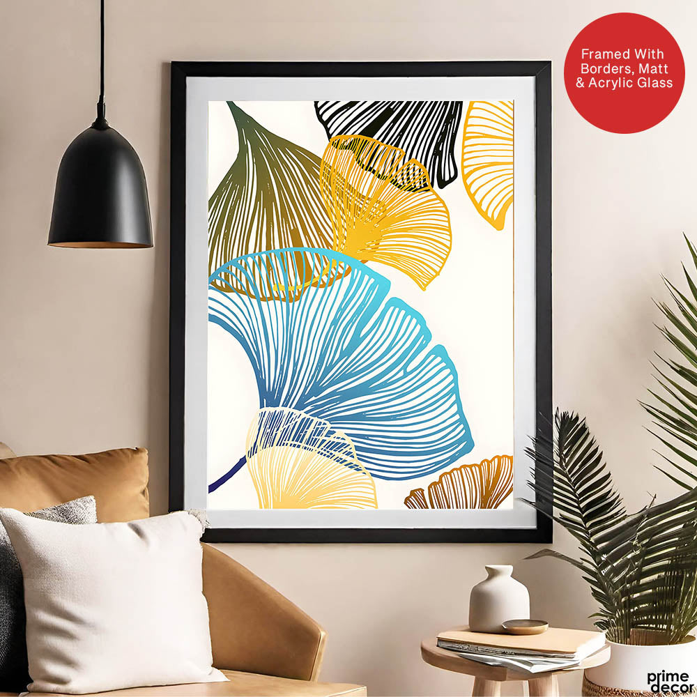 Colorful Tropical Leaves Floral Design | Abstract Floral Artwork #0031 - Prime Décor