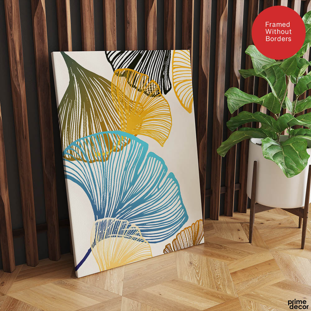 Colorful Tropical Leaves Floral Design | Abstract Floral Artwork #0031 - Prime Décor