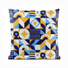 Blue & Yellow Mosaic Bauhaus Pattern | Abstract Cushion #320