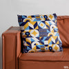 Blue & Yellow Mosaic Bauhaus Pattern | Abstract Cushion #320